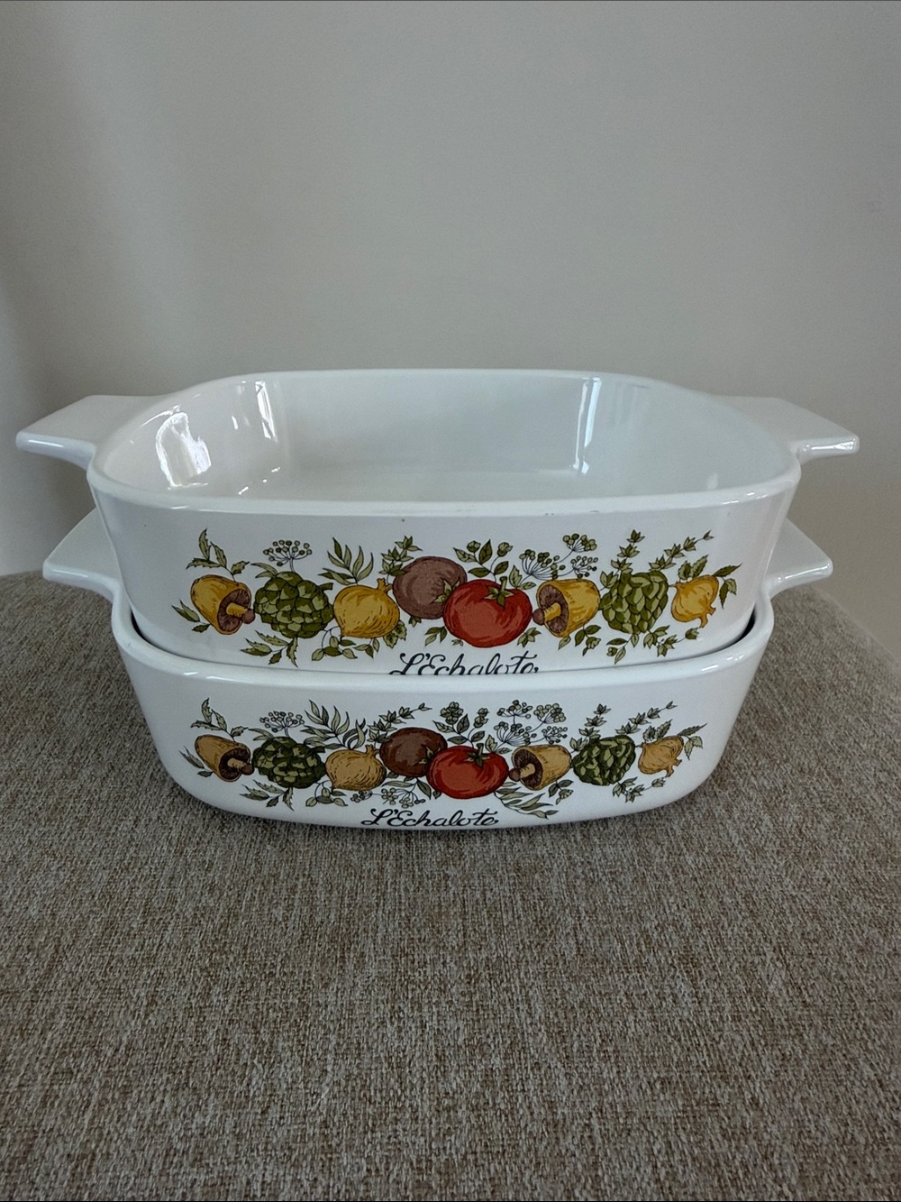 Set of 2 Corningware Spice of Life Ceramic Baking Dishes, 1 liter